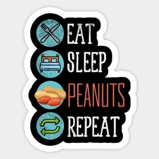 Eat Sleep Peanuts Repeat Sticker